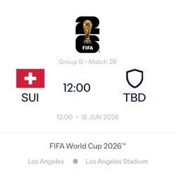 Switzerland Versus Italy World Cup Tickets