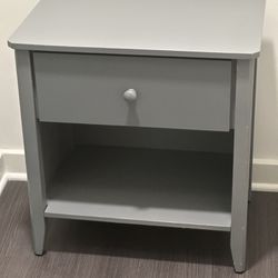 Beautiful Blue Gray Twin Bed And Nightstand In Great Condition 