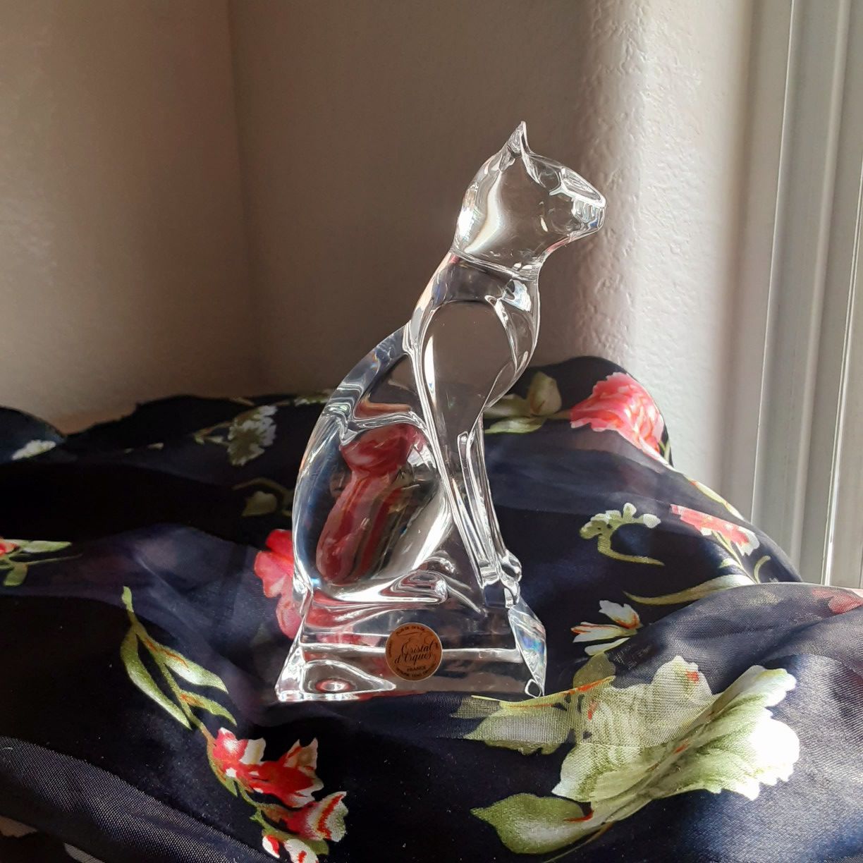 Cristal D’Arques, Glass Cat Statuette