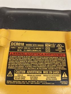 Dewalt 20V Jobsite Radio DCR018