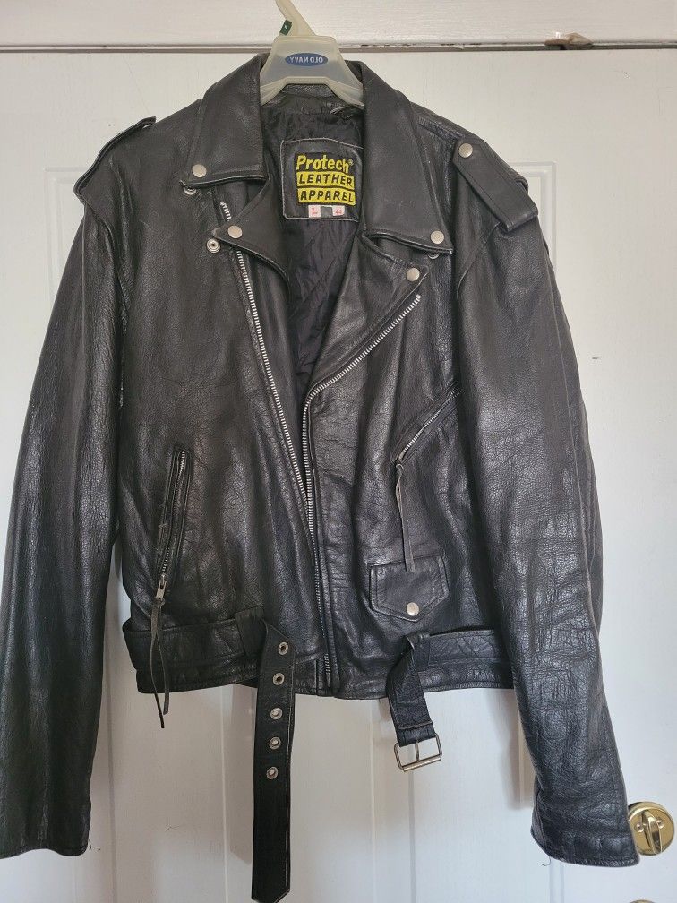 Chamarra de piel para moto de las pesadas . medida . L