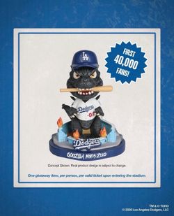 Godzilla Los Angeles Dodgers Bobble Head