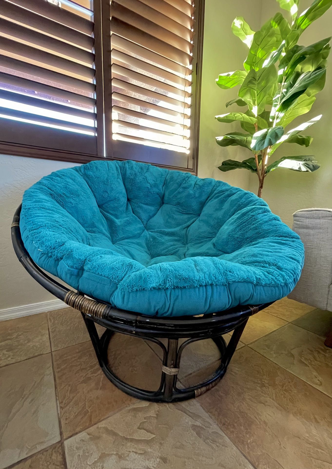 Faux Fur Papasan Chair Cushion