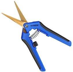 VIVOSUN 6-Pack 6.5 Inch Gardening Scissors Hand Pruner Pruning Shear with Titanium Coated Curved Precision Blades