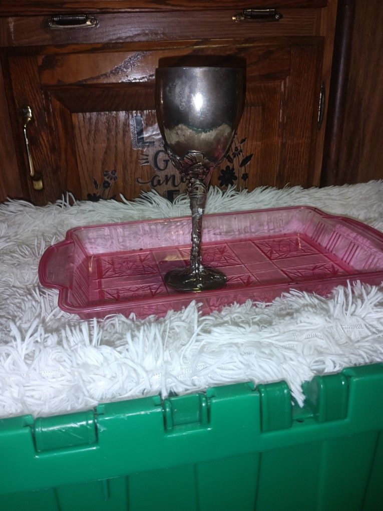 Vintage Godinger Silver Wine Goblet For Sale.