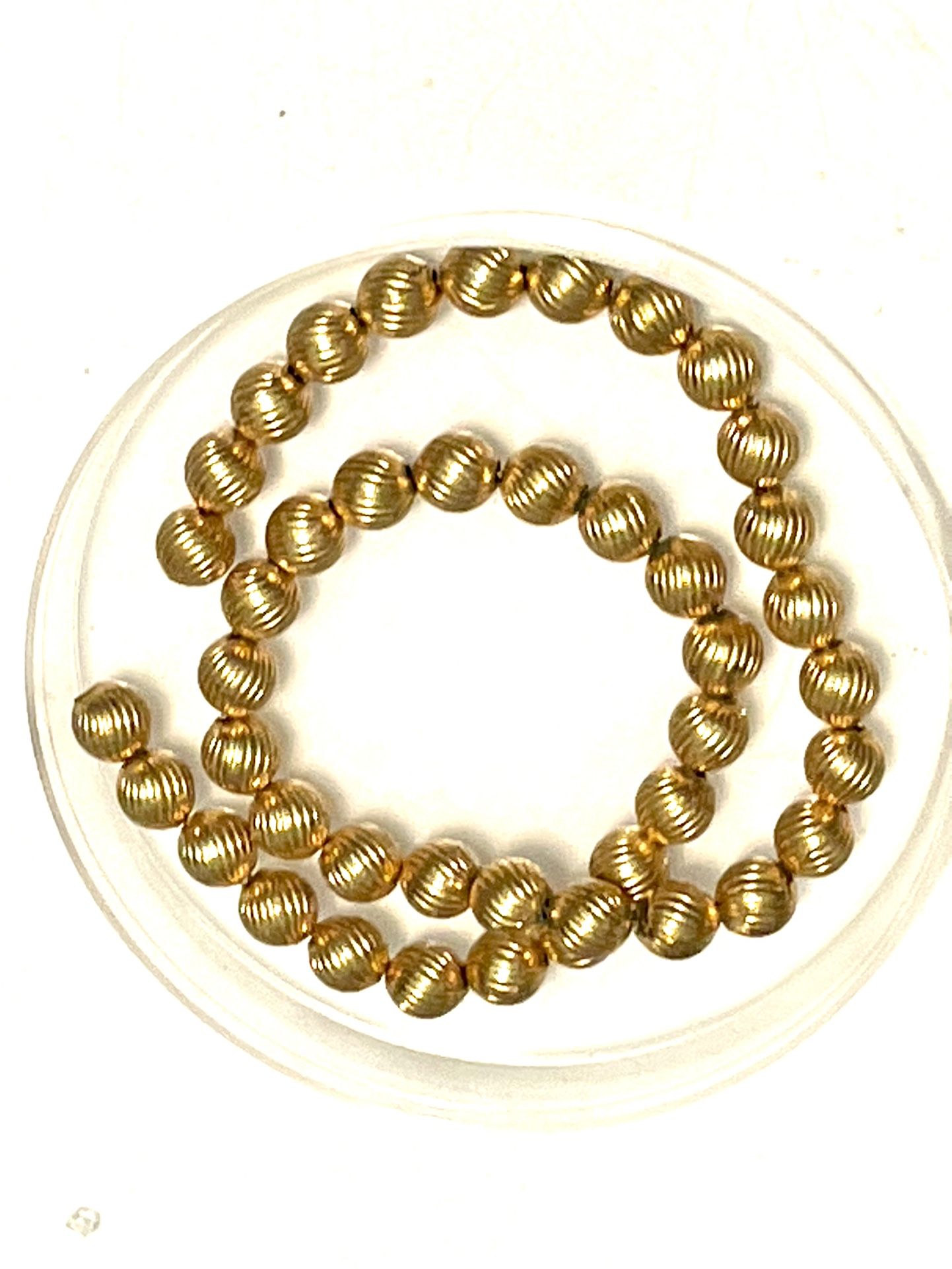 Lot Of 6mm & 8mm Gold Textured Beads