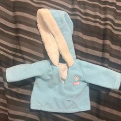 Vintage Fisher Price Shirt Blue Sweatshirt w Hood Snowflake For 12-16" Dolls