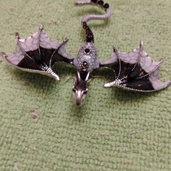 Pink/Black Dragon Pin, Brooch 