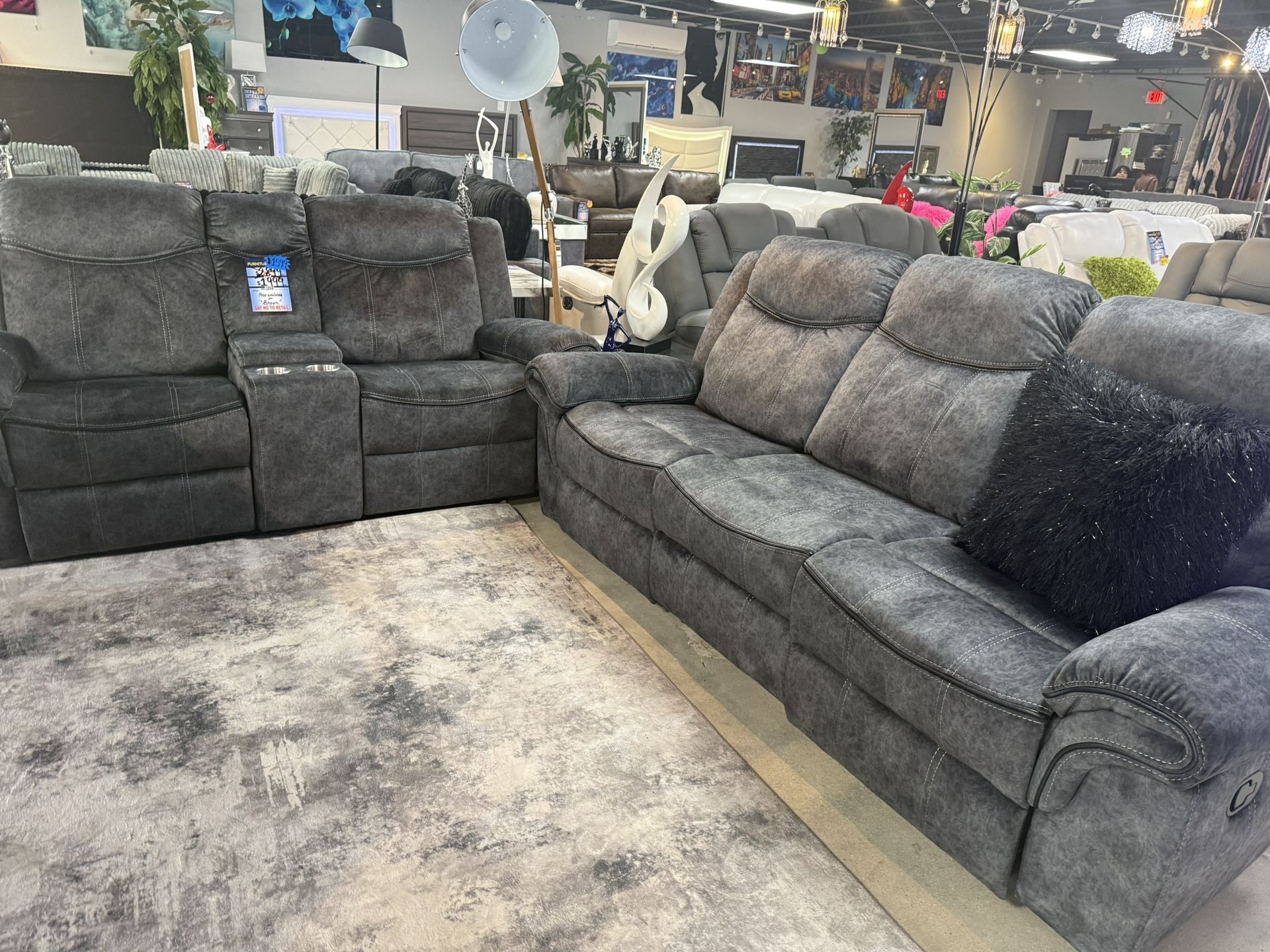 2 Pc Reclining Sofa And Love Only $1299