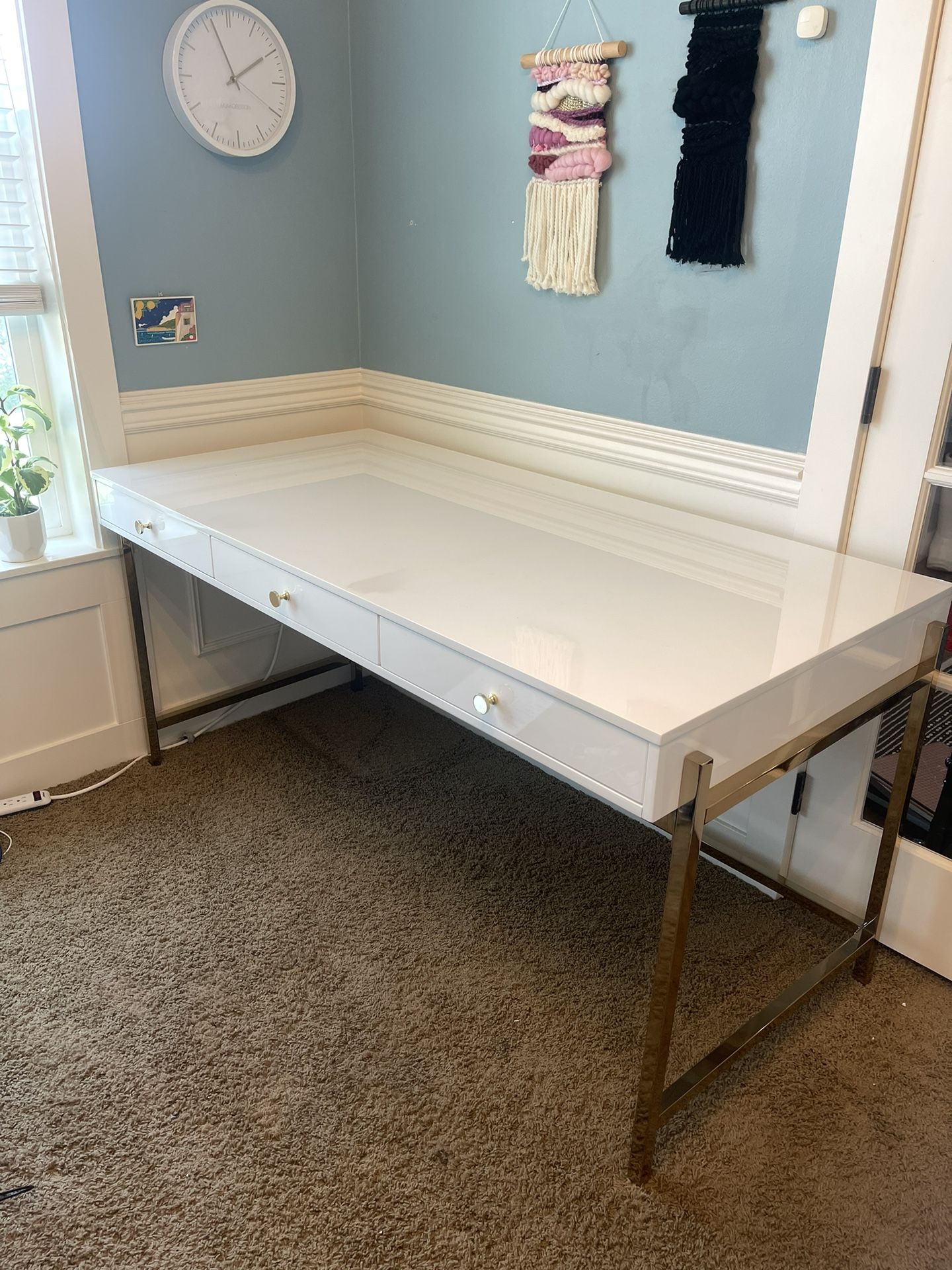 PENDING Sugar Paper LA + Target Modern Large White Desk With Gold