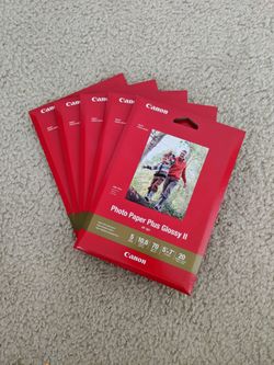 Canon Photo Paper Plus Glossy II, 5X7 inches, 20 Sheet per pack, 5-Packs