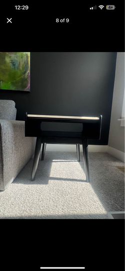 Mid-Century Modern Black Side Table