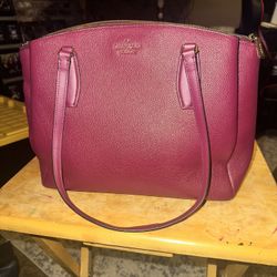 Kate Spade Burgundy Leather Tote Bag