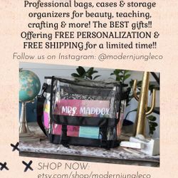 Clear Messenger Bag Mr. / Mrs. Teacher Gift Make Up Case Portable Beauty Storage Organizer