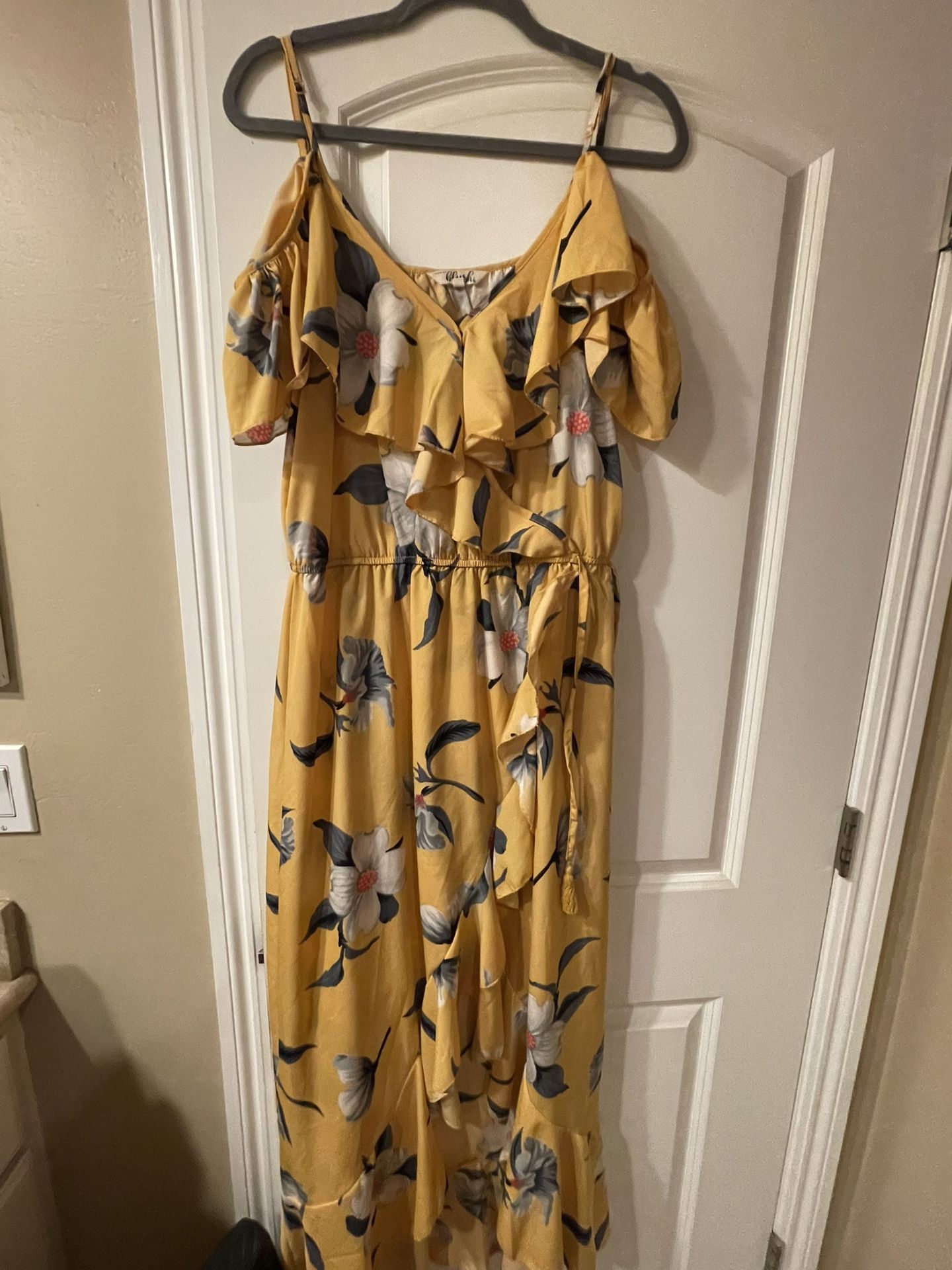 Yellow Floral Maxi Dress 