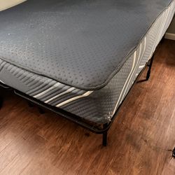 Cot style bed w/ queen mattress