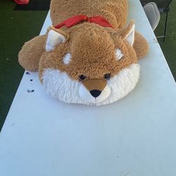 Fluffy Big Fox 🦊  Red Ribbon Stuffed Animal 