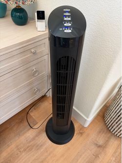Tower fan with remote