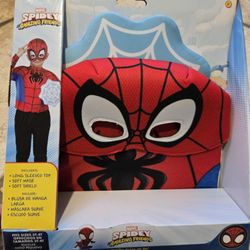 Spiderman  Shirt, Mask And Spider Shield Fits 3t/4t