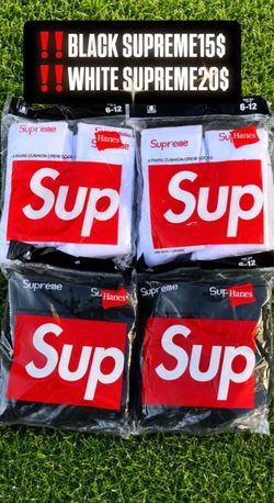 ‼️Supreme x Hanes Cushion Crew Socks 4-Pack