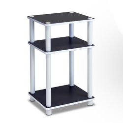 Just 3-Tier Turn-N-Tube End Table, 1-Pack, White/White, New in Box