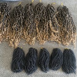 6 Pack Ombré Brown Extensions Hair / 5- spring twist Hair extensions 