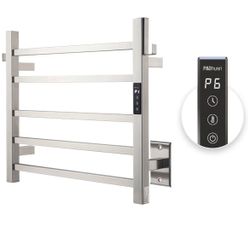 P&Bhusri Heated Towel Rack, 5-Bar Towel Warmer Rack for Bathroom, Wall Mounted Electric Towel Rack with Timer and LED Indicator, Stainless Steel Brush