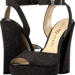 Katy Perry black sparkle heels