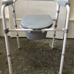 New Medline Guardian 3 In 1 Folding Steel Commode Toilet