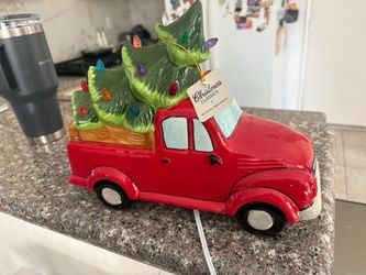 Christmas Classics Ceramic Red Truck with Tree