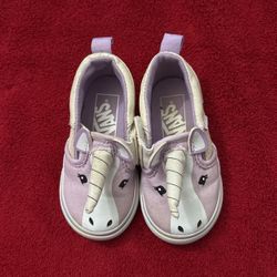 Toddlers Girls Vans Asher Purple Unicorn Pastel Clutter Sneakers Size 5 