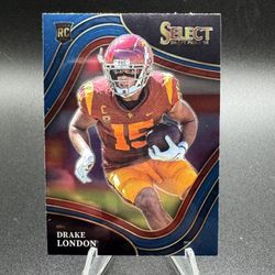 2022 Panini Select Draft Picks - Field Level Drake London #107 Blue (RC) Atlanta