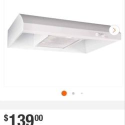 Campana de cocina blanca Broan-NuTone
AR1 Series 30 in. 270 Max Blower CFM 4-Way Convertible Under-C NEW OPEN BOX ITEM 