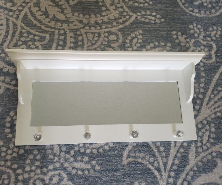 Hanging Coat Rack / Wall Shelf - Off White