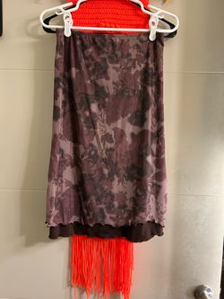 L - Floral Print Midi Skirt