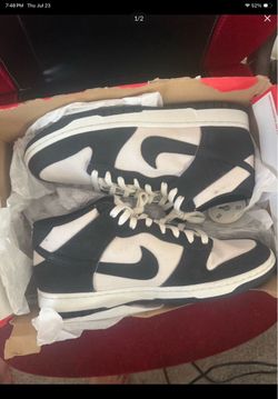 Size 12 Nike Dunk MID Panda Sail Black Canvas Men Classic Casual Shoe Sneaker DV0830-102