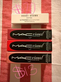 Bobbi Brown Extra Lip Tinted Balm & MAC Macximal Sleek Satin Lipsticks