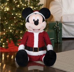 Disney Christmas Life Size Animated Singing Mickey Mouse Santa