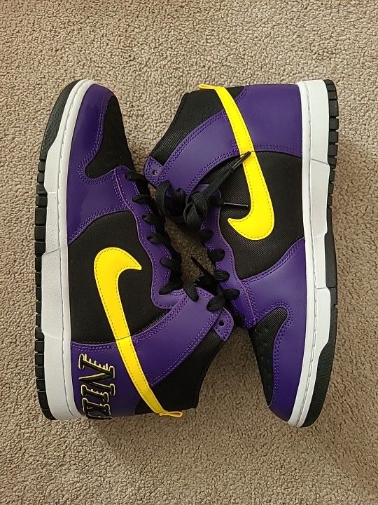 Nike Dunk High Prm Emb "Lakers " Size 10.5 Men/12wmns