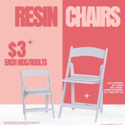 Kids And Adult Resin Chairs