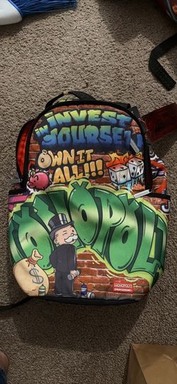 Monopoly spray ground book bag