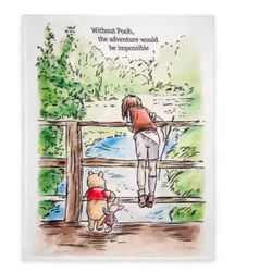 Disney Parks Winnie the Pooh Classic Christopher Robin Fleece Throw Blanket New 