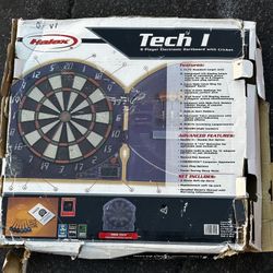 Halex TECH 1 8 Player Electronic Dart Board W/ Cricket pristine condition
