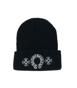 Black Chrome Heart Beanie