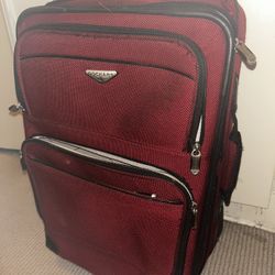 🧳 Dockers Red Rolling Carry-On Suitcase – Durable & Expandable 💵 Price: $18