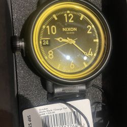 Nixon October- Analogue Watch - Matte Black/ Yellow Tint-New