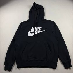 Nike Sportswear Club Fleece Logo Hoodie Black Size M