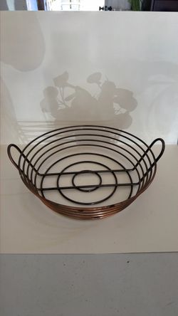 Copper-Tone Wire Fruit Basket