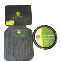 4 Pc. John Deere Car Mats and Steering Wheel