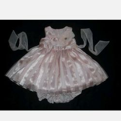 Pippa & Julie Baby Girl 18M Ribbon Stripe Holiday Dress Outfit Bloomers 18 Months